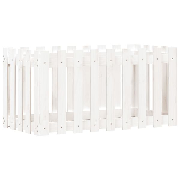 vidaXL Povišena vrtna gredica bijela 100x50x50 cm masivna borovina