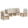 vidaXL Set vanjskih sofa s jastukom 5 pcs Prirodna Poliester