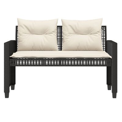 vidaXL 4-dijelni set vrtnih sofa od poliratana s jastucima staklo crni