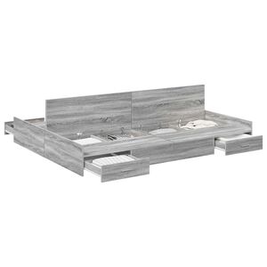 vidaXL Krevet s ladicama Siva Sonoma 150 x 200 cm Konstruirano drvo