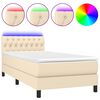 vidaXL Krevet box spring s madracem LED krem 100x200 cm od tkanine