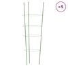vidaXL Kolci za vrtne biljke s 4 prstena 5 kom zeleni 90 cm čelični