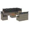 vidaXL 9-dijelni set vrtnih sofa od poliratana s jastucima sivi