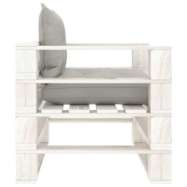 vidaXL Vrtna sofa od paleta sa smeđesivim jastucima drvena