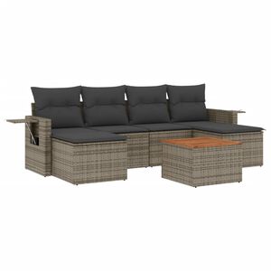 vidaXL 7-dijelni set vrtnih sofa sivi od poliratana