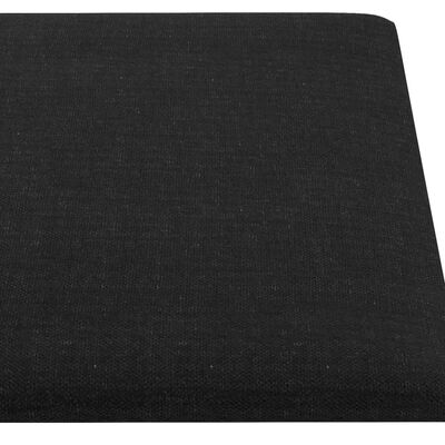 vidaXL Zidne ploče od tkanine 12 kom crne 30 x 15 cm 0,54 m²