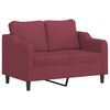 vidaXL 4-dijelni set sofa s jastucima crvena boja vina od tkanine