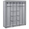 282456 vidaXL Wardrobe with Compartments and Rods Grey 150x45x175 cm Fabric
