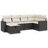 vidaXL 6-dijelni set vrtnih sofa s jastucima crni od poliratana