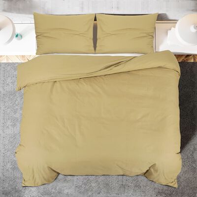 vidaXL Set posteljine za poplun smeđesivi 220x240 cm pamučni