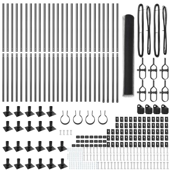 vidaXL Ograda s stupovima Siva 1.2 x 50 m Čelik prekriven PVC-om