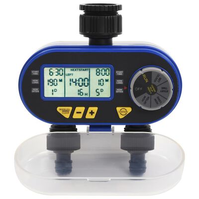vidaXL Automatski digitalni tajmer za vodu s dvostrukim ispustom