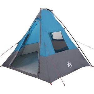vidaXL Tipi &scaron;ator s krovom s pohranom Plava 383 x 338 x 217 cm taft