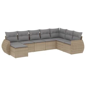 vidaXL 8-dijelni set vrtnih sofa od poliratana s jastucima bež