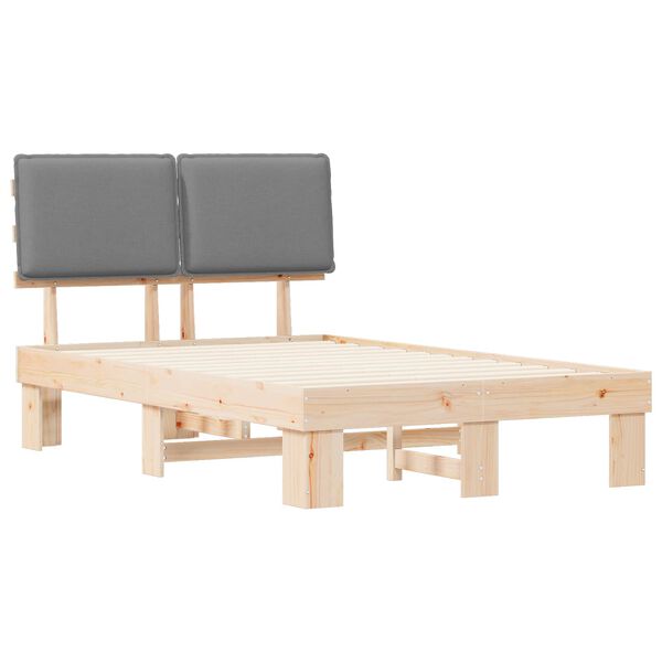 vidaXL Krevetni okvir s tapiciranim uzglavljem Svijetlo siva