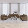 vidaXL 3-dijelni set sofa s jastucima smeđi od tkanine