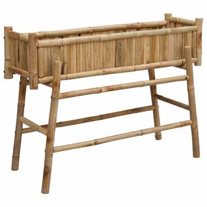 vidaXL Vrtni saksija s držačem Prirodna 100 x 38 x 74 cm Bambus