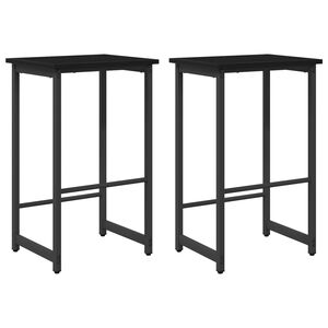 vidaXL Barska stolica 2 kom. Crni hrast 40 x 32 x 74 cm