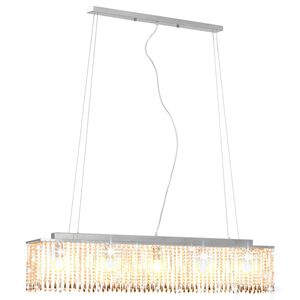 vidaXL Stropna svjetiljka s kristalnim perlama srebrna 104 cm E14
