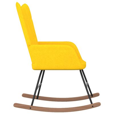 vidaXL Stolica za ljuljanje s osloncem za noge boja senfa od tkanine