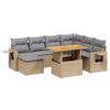 vidaXL 8-dijelni set vrtnih sofa od poliratana s jastucima bež