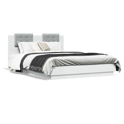 vidaXL Okvir za krevet s uzglavljem bijeli 140x200cm konstruirano drvo