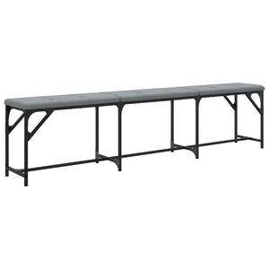 vidaXL Blagovaonska klupa svjetlosiva 186 x 32 x 45 cm čelik i tkanina
