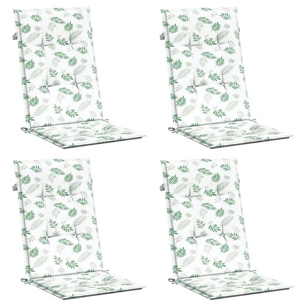 vidaXL Jastuci za visoku stolicu 4 kom s uzorkom li&scaron;ća od tkanine