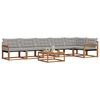 vidaXL Set vanjskih sofa s jastukom 7 pcs Prirodna i svijetlo siva