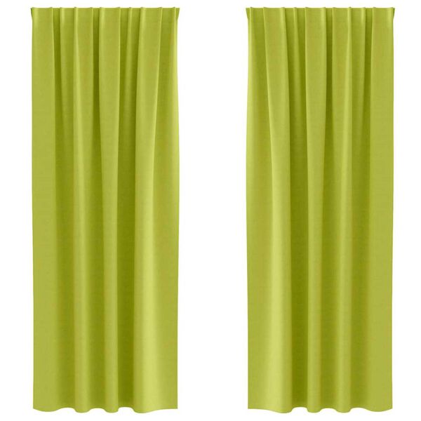 vidaXL Zavjese za blackout s prstenovima 2 pcs Zelena 260 x 140 cm