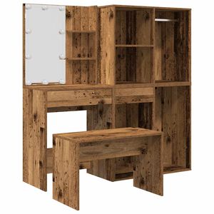 vidaXL toaletni stolić s LED-om izrađenim od starog drva