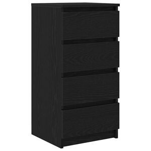 vidaXL Komoda crni hrast 37,5x35x76 cm konstruirano drvo