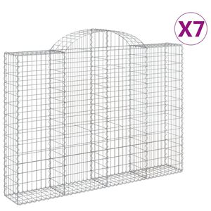 vidaXL Lučne gabionske ko&scaron;are 7 kom 200x30x40/60 cm pocinčano željezo