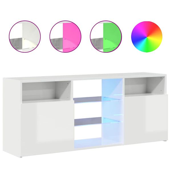 vidaXL TV ormarić s LED svjetlima visoki sjaj bijeli 120 x 30 x 50 cm