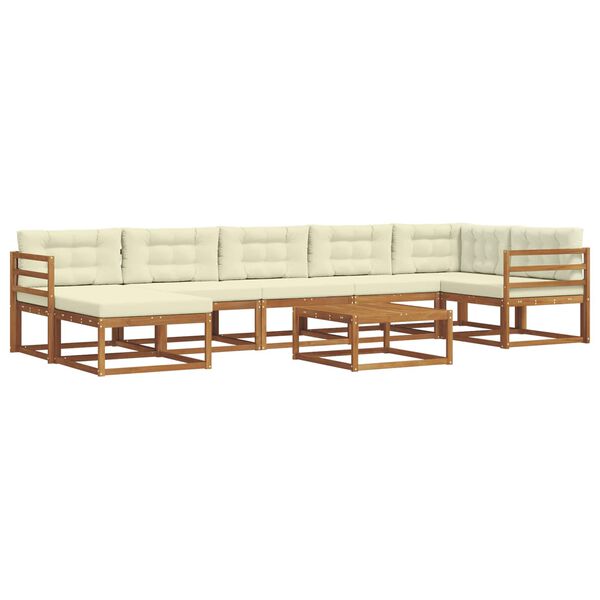 vidaXL Set vanjskih sofa s jastukom 8 pcs Prirodna i krem