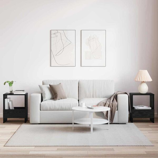 vidaXL Polica za časopise 2 pcs Crni hrast 35 x 30 x 45 cm