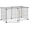 vidaXL Kavez za ljubimce s 8 panela i vratima crni 35 x 35 cm čelični