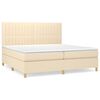 vidaXL Krevet s oprugama i madracem krem 200 x 200 cm od tkanine