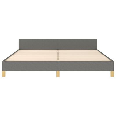 vidaXL Okvir za krevet s uzglavljem tamnosivi 160 x 200 cm od tkanine