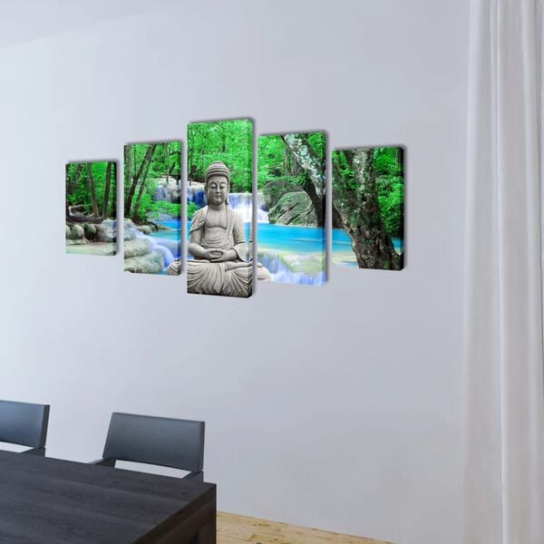 Zidne Slike na Platnu s Printom Buddha 200 x 100 cm
