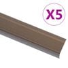 vidaXL Rubnjaci za stepenice L-oblika 5 kom aluminijski 90 cm smeđi