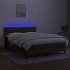 vidaXL Krevet box spring s madracem LED tamnosmeđi 140x190 cm tkanina