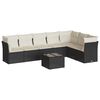 vidaXL 8-dijelni set vrtnih sofa od poliratana s jastucima crni