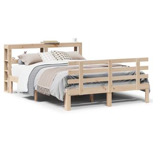 vidaXL Okvir za krevet s uzglavljem 140x200 cm od masivne borovine