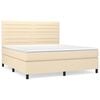 vidaXL Krevet s oprugama i madracem krem 160x200 cm od tkanine