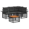 vidaXL Set vanjskih sofa 5 pcs Crna i tamno siva Poliester