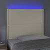 vidaXL LED uzglavlje krem 80x5x118/128 cm od umjetne kože