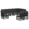 vidaXL Set vanjskih sofa Crna Poliester