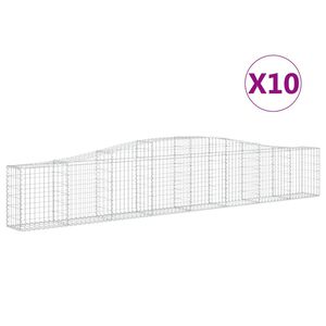 vidaXL Lučne gabionske ko&scaron;are 10 kom 400x30x60/80 cm pocinčano željezo