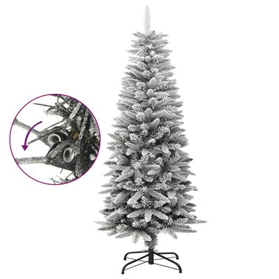 vidaXL Umjetno usko božićno drvce sa snijegom 120 cm PVC i PE